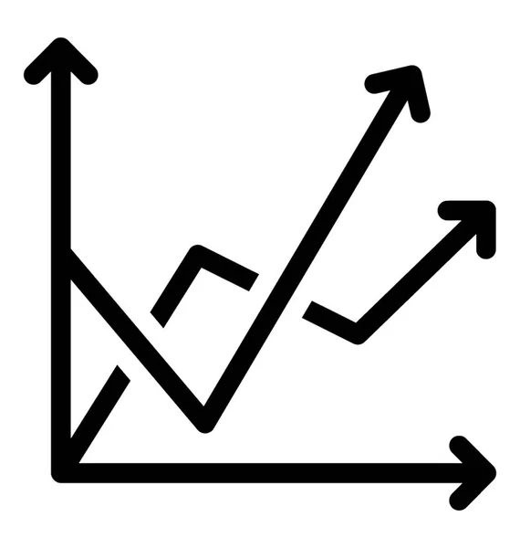 Solidní Růst Chart Ikona Vektor — Stockový vektor