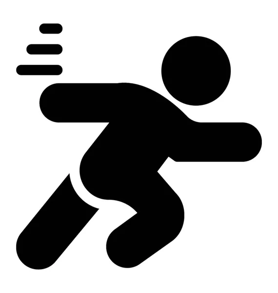 Solide Running Man Pictogram Vector — Stockvector