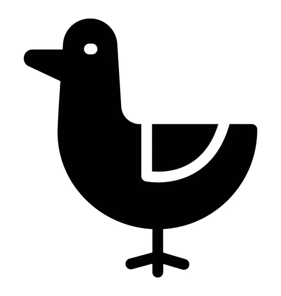 Icono Pato Diseño Sólido — Vector de stock
