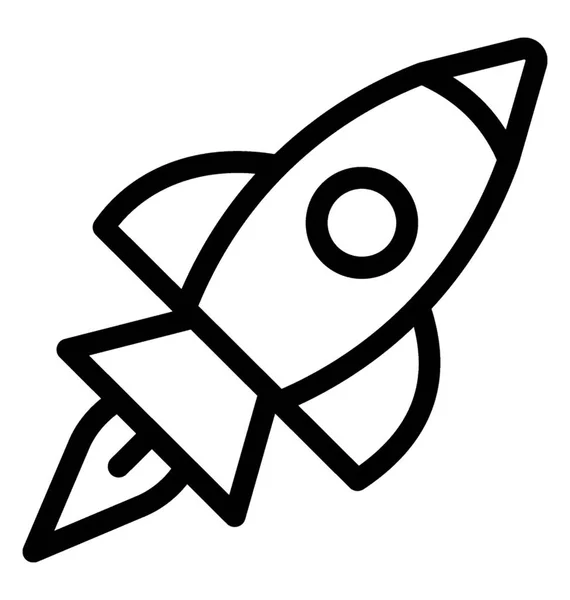 Rocket Icon Line Vector Design — Stock Vector