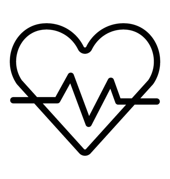 Heartbeat Icon Vector Line Design — Stock Vector