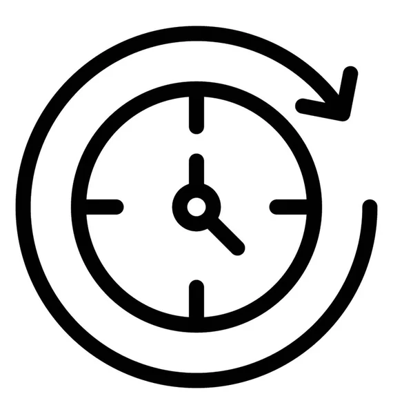 Línea Recarga Tiempo Icono Vector — Vector de stock