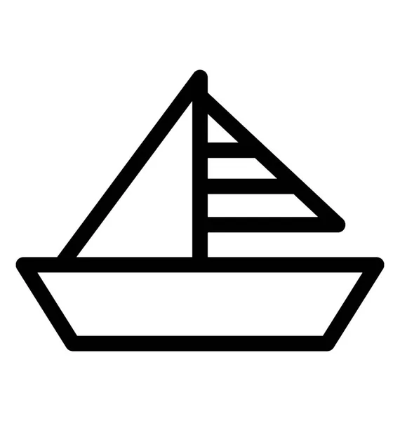 线条设计中的船图标 — 图库矢量图片
