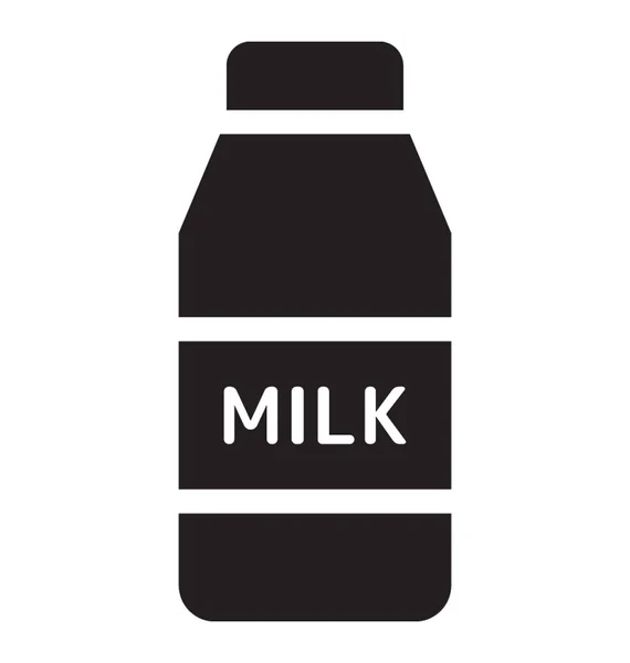 Milchflaschen Ikone Solidem Design — Stockvektor