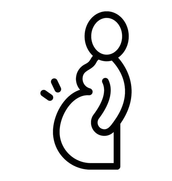 Těhotná Žena Ikona Linii Designu — Stockový vektor