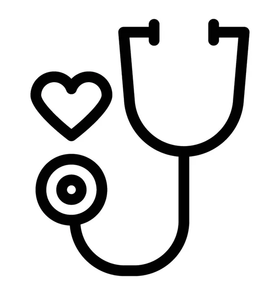 Line Stethoscope Icon Vector — Stock Vector