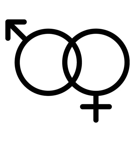 Gender Symbol Liniendesign — Stockvektor