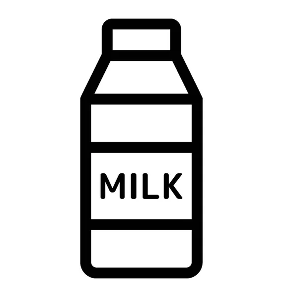 Иконка Бутылки Молока Линейке — стоковый вектор