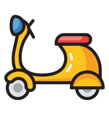 Düz scooter simge vektör 