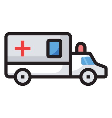 Düz ambulans simge vektör 