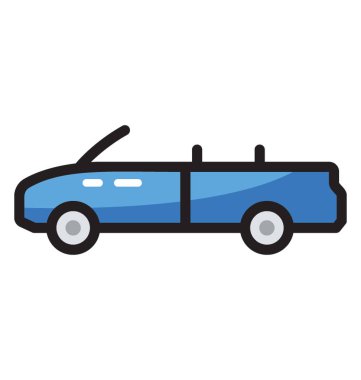 Düz Cabrio araba simge vektör