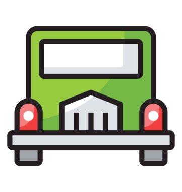 Düz jeep simge vektör 