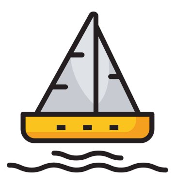 Tekne simgesi düz tasarım