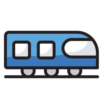 Tren simgesi, düz vektör