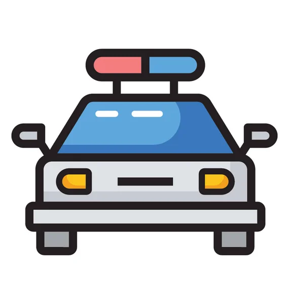 Police Car Icon Vector Flat Design — Stock Vector