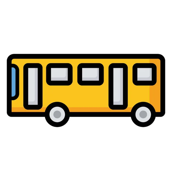 Bus Pictogram Platte Ontwerp — Stockvector