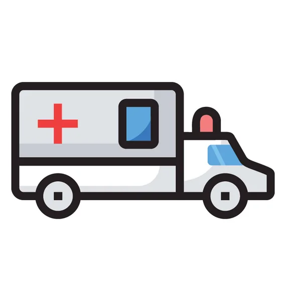 Icono Plano Ambulancia Vector — Vector de stock