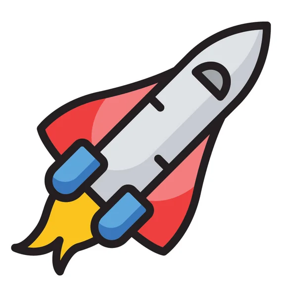 Rocket Icon Flat Vector Design — Stock Vector