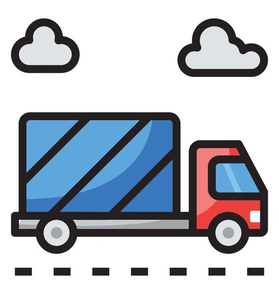 Flat Delivery Truck Icon Vector — Stock Vector