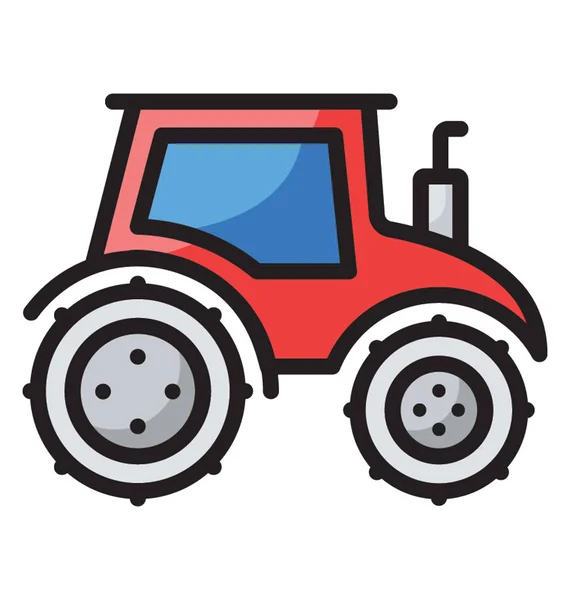 Vecteur Icône Tracteur Plat — Image vectorielle