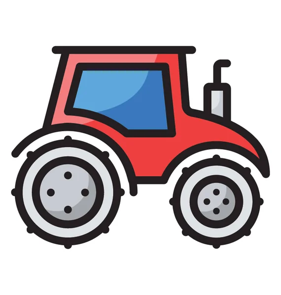 Tractor Plano Icono Vector — Archivo Imágenes Vectoriales