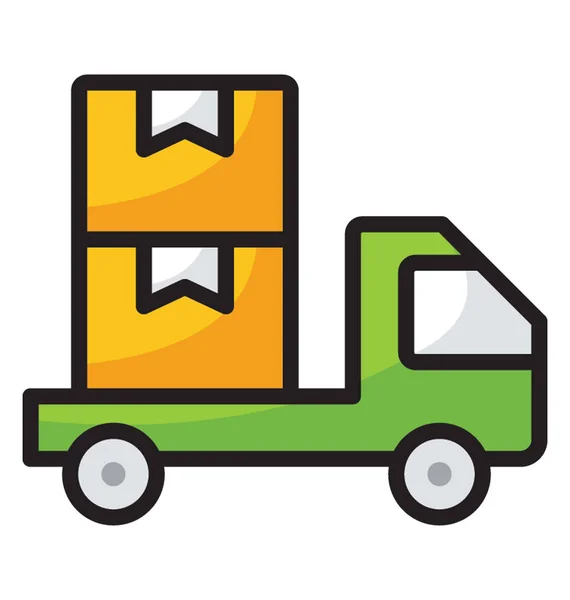 Flat Goods Delivery Van Icon Vector — Stock Vector