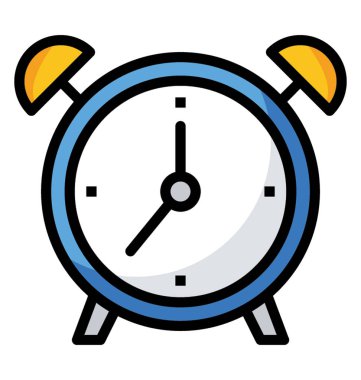 Çalar saat simgesi düz tasarım 