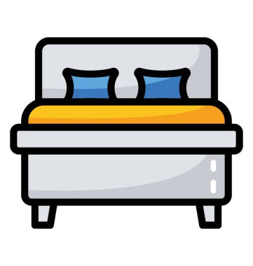 Yatak odası simgesi düz tasarım
