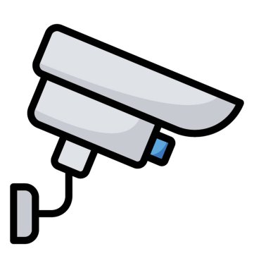 CCTV kamera simgesi düz tasarım 