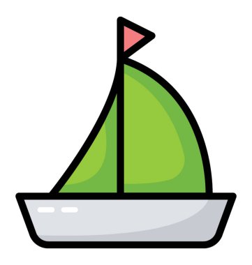 tekne simgesi düz vektör 