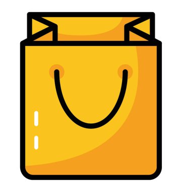 Alışveriş çantası simgesini düz vektör 