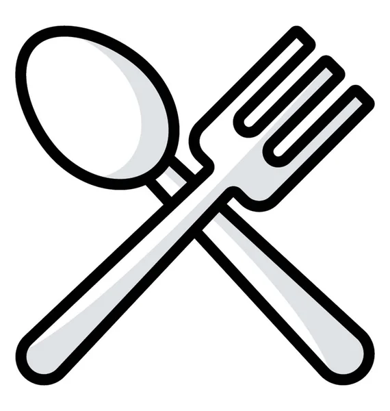 Cutlery Icon Flat Vector — Stock Vector