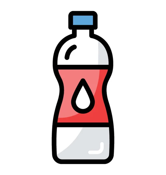 Icono Botella Agua Vector Plano — Vector de stock