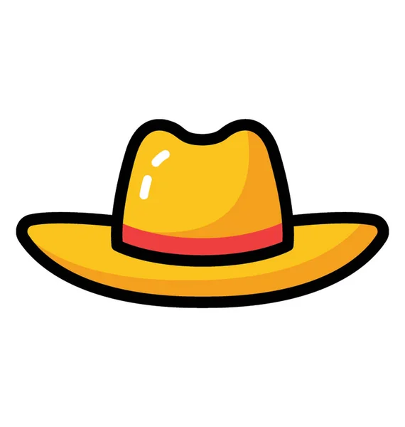 Icono Sombrero Vector Plano — Vector de stock