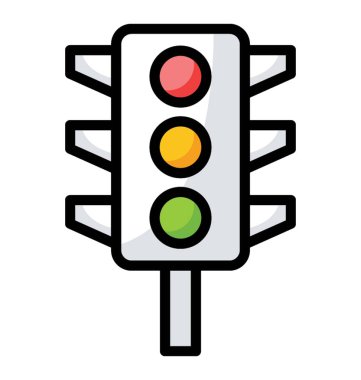 Trafik ışığı simgesi düz vektör 