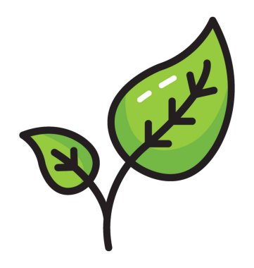 Düz vektör yaprak simgesi