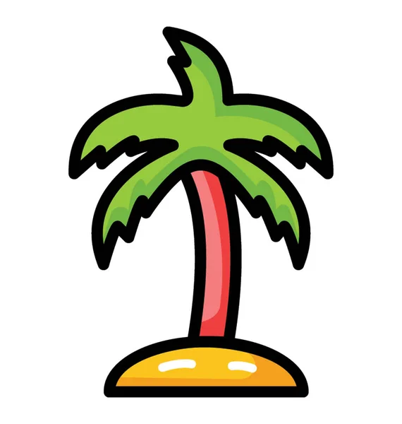 Icono Árbol Tropical Vector Plano — Vector de stock