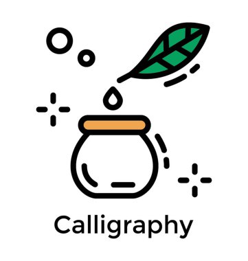 Hat simgesi tasarım, düz vintage yazma aracı 