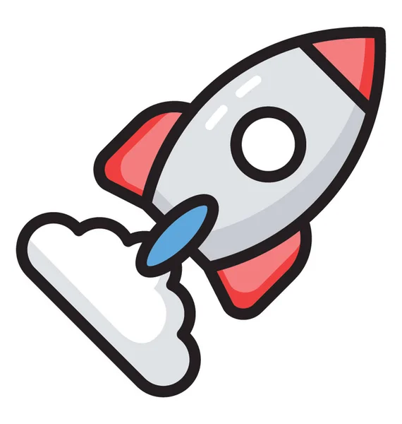 Rocket Icon Flat Vector — Stock Vector