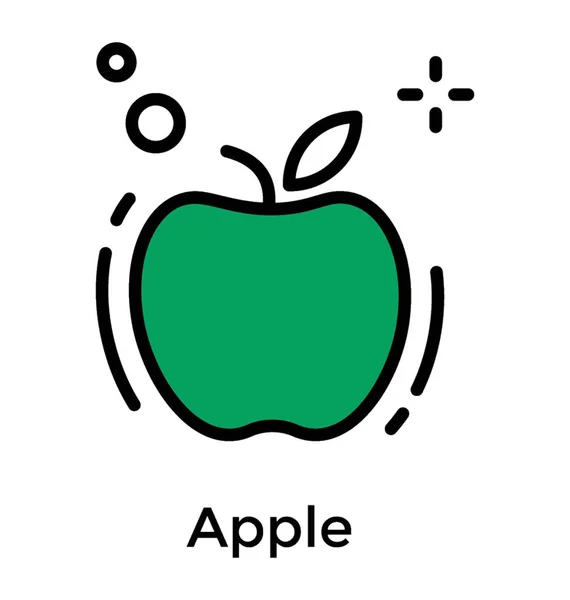 Icono Apple Aislado Sobre Fondo Blanco — Vector de stock