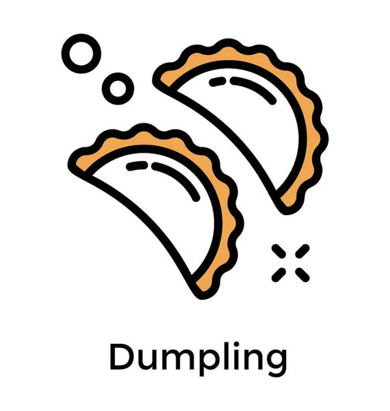 Icono Plano Dumpling Concepto Desayuno — Vector de stock