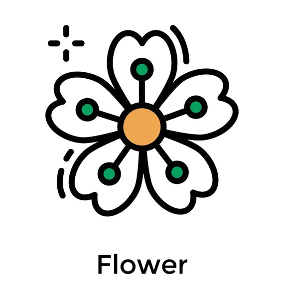 Blume Flachen Design Blütenvektor — Stockvektor