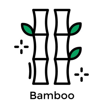 Bambu simgesi düz tasarım 