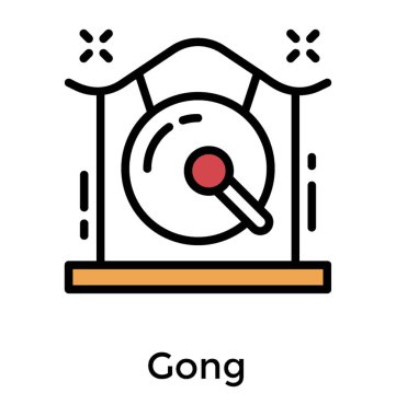 Beyaz arka plan üzerinde izole gong simgesi 