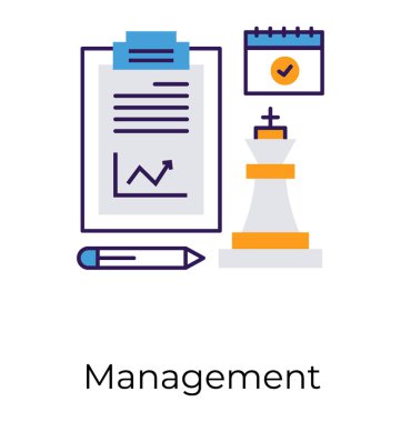 Düz iş stratejisi simge vektör 