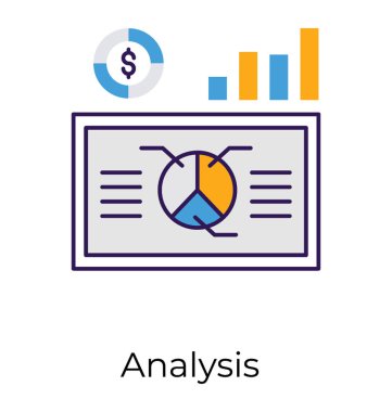 Düz grafik çözümlemesini simge vektör