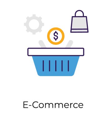 E-ticaret simge vektör düz tasarım