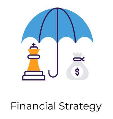 Para sigorta simge, düz vektör tasarımı