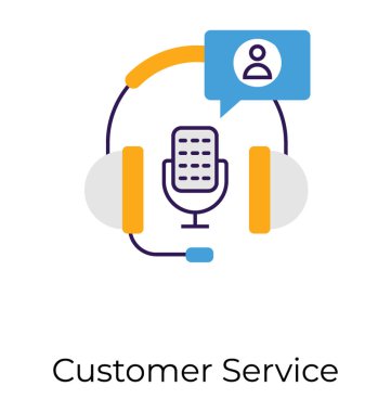 Müşteri Hizmetleri simgesini düz stil 