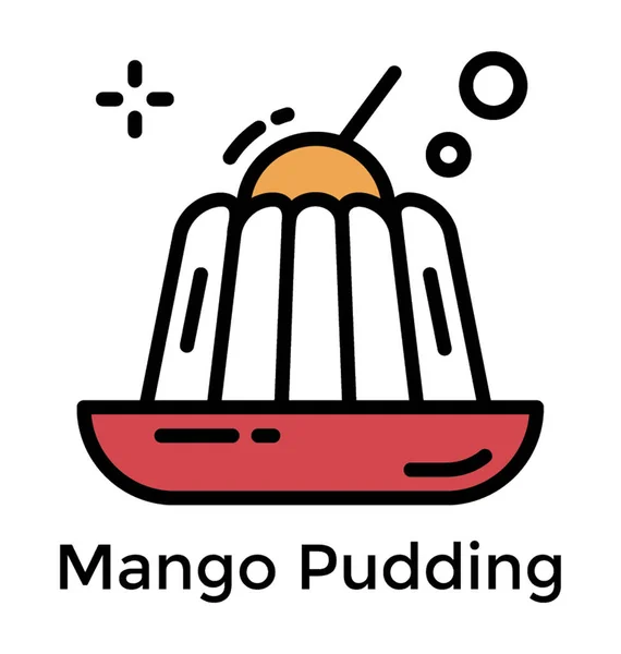 Jalea Saborizada Comestible Tambaleante Diseño Icono Pudín Mango — Vector de stock